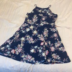 Navy Blue Floral Dress